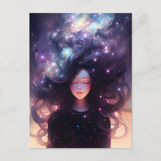 Anime Girl Made Of Stars Postcard (Front)