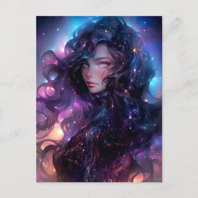 Anime Girl Made Of Stars Postcard (Front)