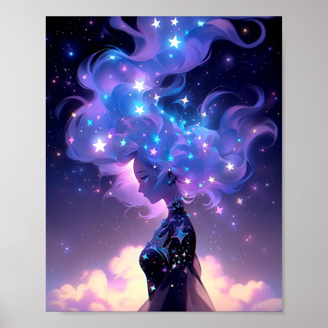 Anime Girl Made Of Stars Poster (Front)