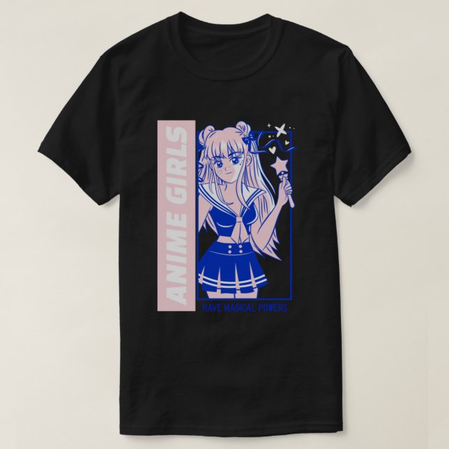 Anime Girl Magical Powers  T-Shirt (Design Front)