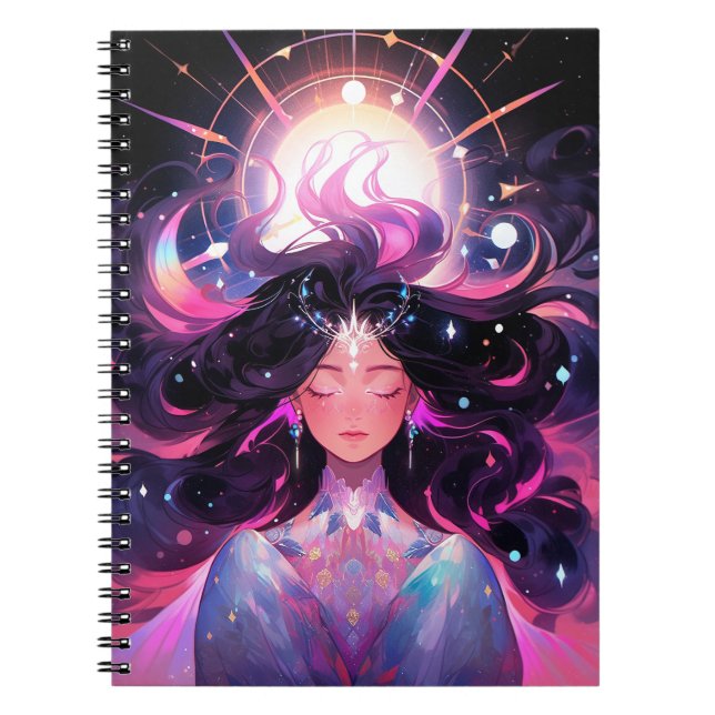 Anime Girl Magical Princess Notebook (Front)