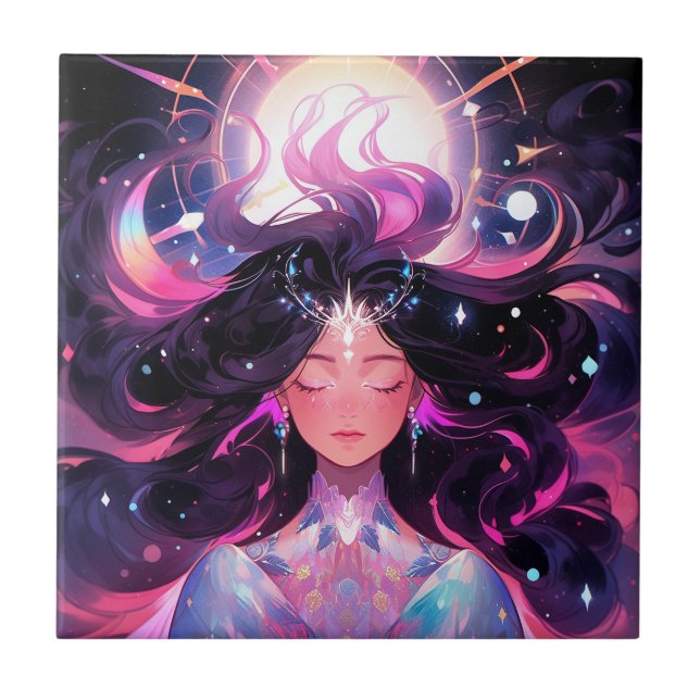 Anime Girl Magical Princess Tile (Front)