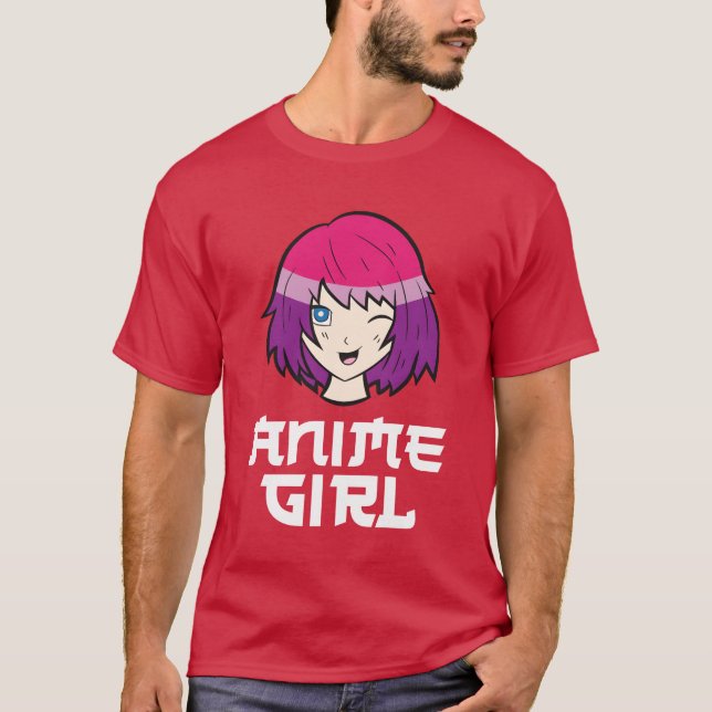 Anime Girl Manga Otaku Japanese Anime Girl family T-Shirt (Front)