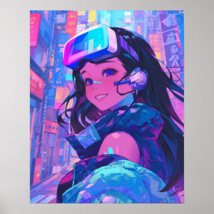 Anime Girl Metaverse VR Poster