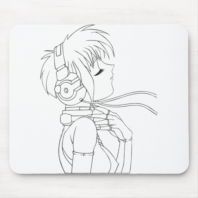 Anime Girl Mouse Mat (Front)