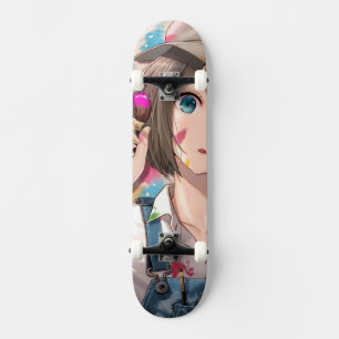 Anime Girl on Skateboard, Anime Girl Skateboard,  Skateboard