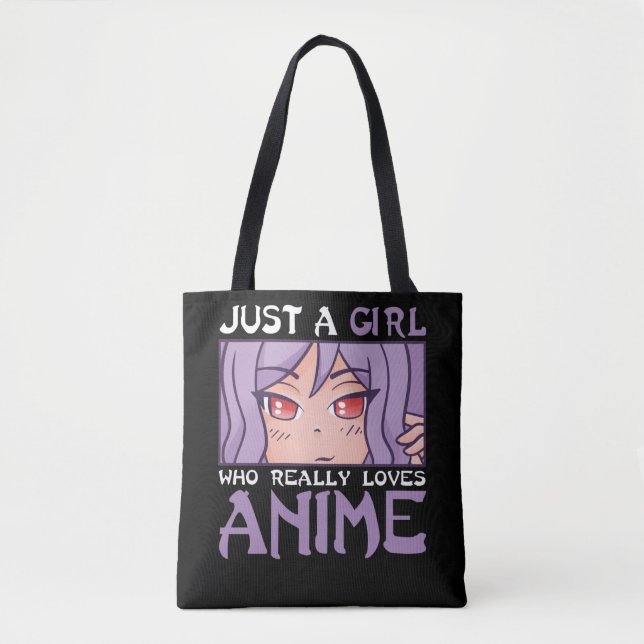 Anime Girl Otaku Kids Japanese Comic Manga Fan Tote Bag (Front)