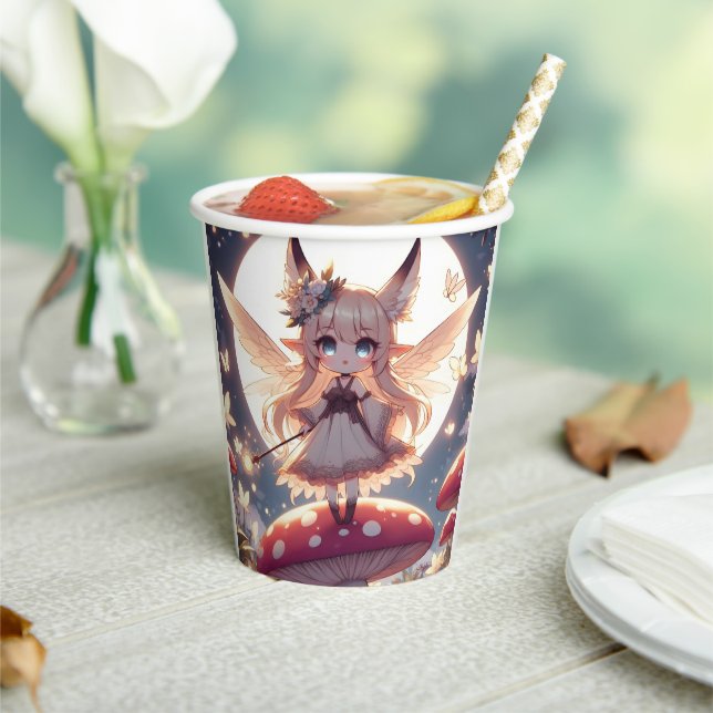 Anime Girl Pixie Hippie Moon Fairy Paper Cups (Insitu)