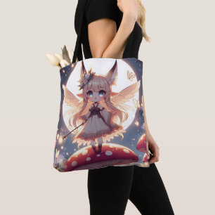 Anime Girl Pixie Hippie Moon Fairy Tote Bag