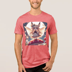 Anime Girl Pixie Hippie Moon Fairy Tri-Blend Shirt