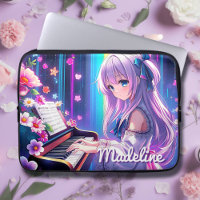 Anime Girl Playing Piano Personalised