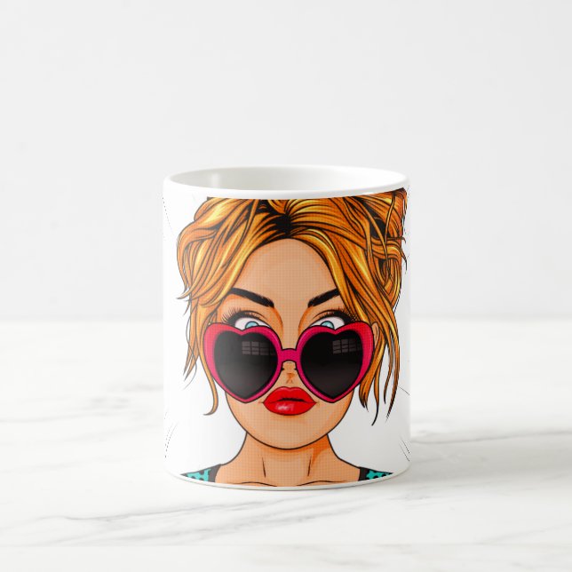 Anime Girl Pop art Coffee Mug (Center)