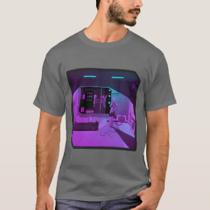 Anime girl retrowave synthwave outrun aesthetics g T-Shirt