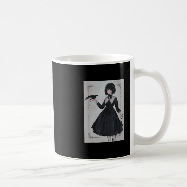 Anime Girl Sad Retro Aesthetic Japanese Otaku  Coffee Mug (Right)