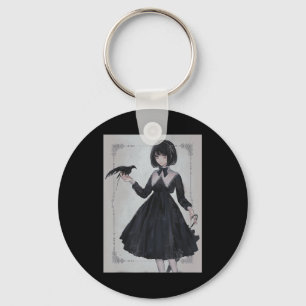 Anime Girl Sad Retro Aesthetic Japanese Otaku  Key Ring