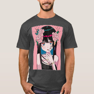 Anime Girl Sakura Hair Pinky Japanese Aesthetic Ka T-Shirt