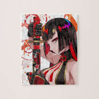 Anime girl Samurai Jigsaw Puzzle