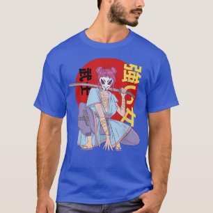 Anime Girl Samurai Mask Japanese Art Aesthetic Ota T-Shirt