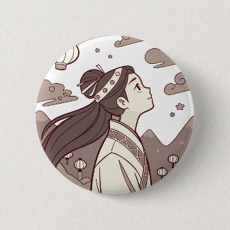 Anime Girl Seems Blossom Cute Gift✨☁️🗻🏮  6 Cm Round Badge