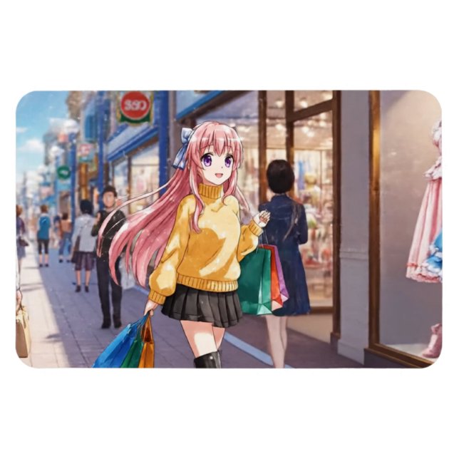 Anime Girl Shopping Magnet (Horizontal)