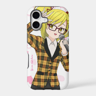 Anime Girl Singing Karaoke Customisable Phone Case