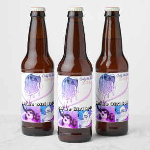 Anime Girl Spit Drink Label