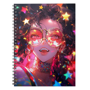 Anime Girl Stars Notebook