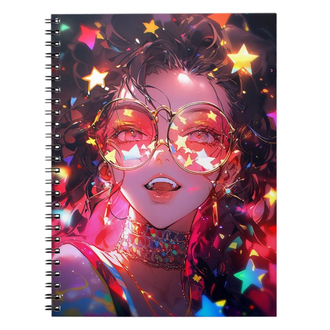 Anime Girl Stars Notebook (Front)