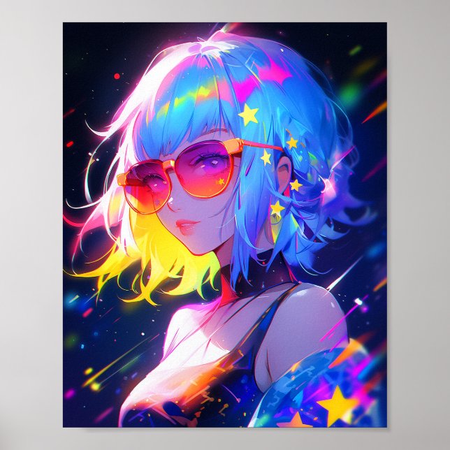 Anime Girl Stars Poster (Front)