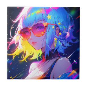 Anime Girl Stars Tile