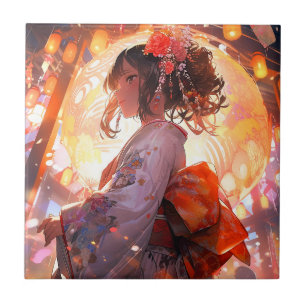 Anime Girl Stars Tile