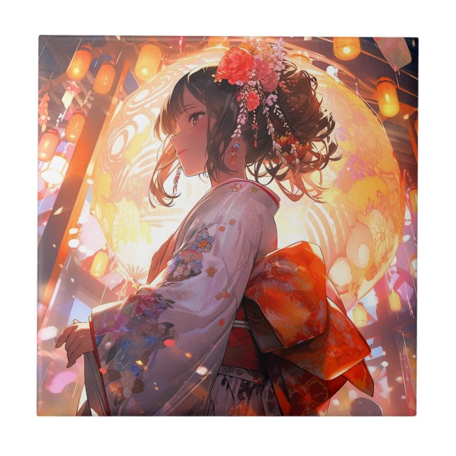 Anime Girl Stars Tile (Front)