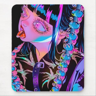 Anime Girl Sticking Her Tongue Out Mouse Mat