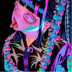 Anime Girl Sticking Her Tongue Out Standing Photo Sculpture