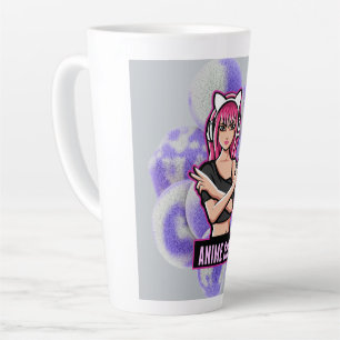 Anime Girl – Stylish Modern Character Design Latte Mug