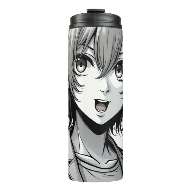 Anime Girl – Stylish Modern Character Design Thermal Tumbler (Front)