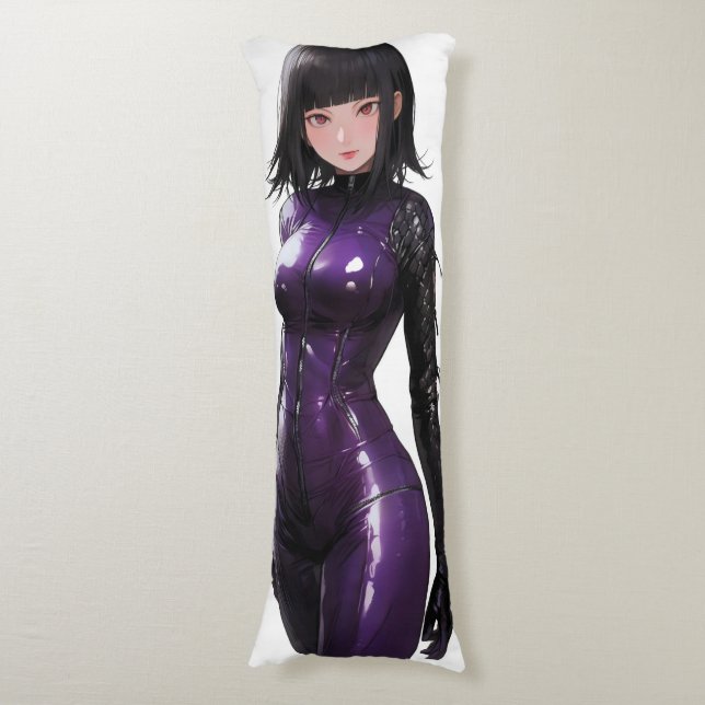 Anime Girl Violet Bodysuit Body Cushion (Front Vertical)