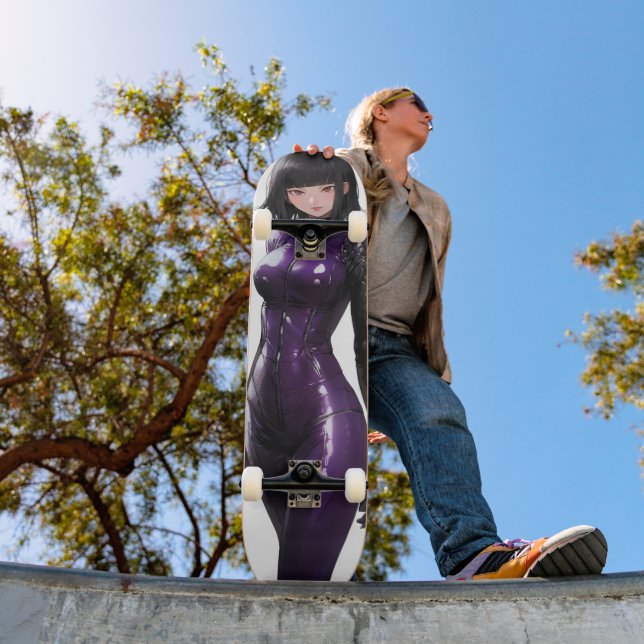 Anime Girl Violet Bodysuit Skateboard (Outdoor 1)