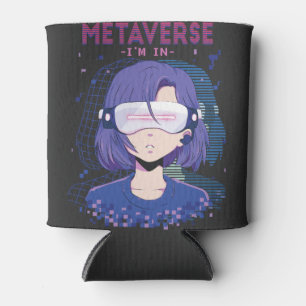 Anime girl virtual reality glasses Can Cooler