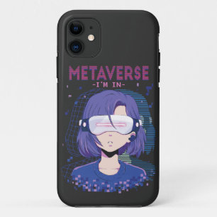 Anime girl virtual reality glasses iPhone Case
