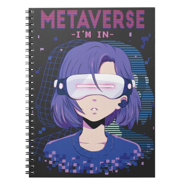 Anime girl virtual reality glasses notebook (Front)