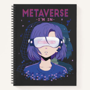 Anime girl virtual reality glasses Notebook