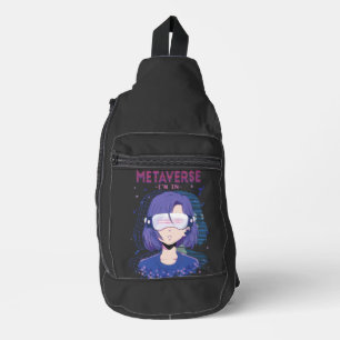 Anime girl virtual reality glasses Sling Bag