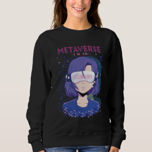 Anime girl virtual reality glasses sweatshirt
