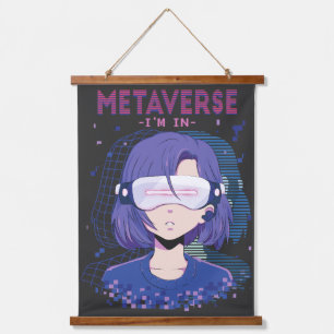 Anime girl virtual reality glasses Tapestry