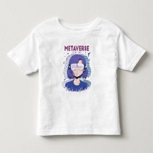 Anime girl virtual reality glasses Toddler T-Shirt