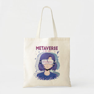 Anime girl virtual reality glasses Tote Bag