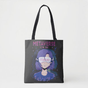 Anime girl virtual reality glasses Tote Bag