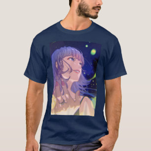 Anime Girl Waifu Colourful Pastel Aesthetic Japane T-Shirt