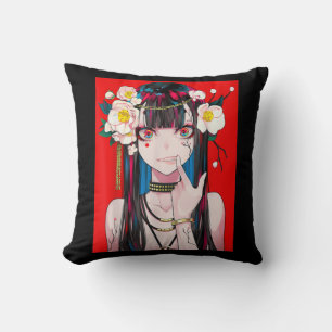 Anime Girl Waifu Japanese Aesthetic Kawaii Otaku  Cushion
